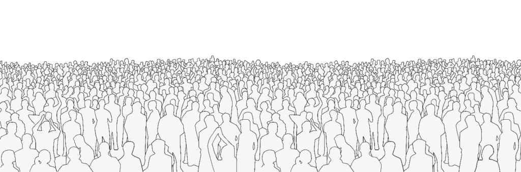 Outline of a crowd of people