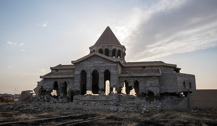 Destroyed Armenian church in Mosul, Iraq