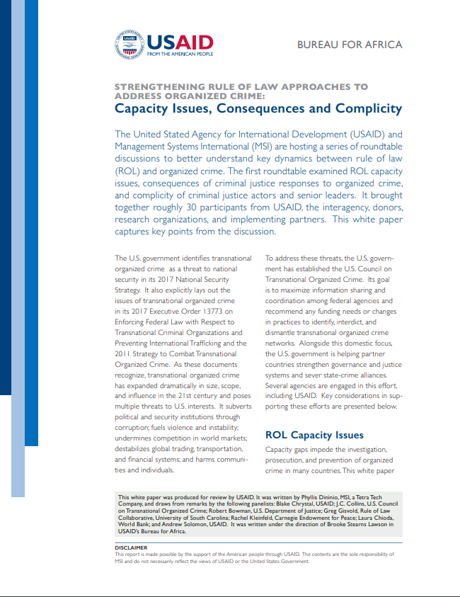 Screenshot of Capacity, Consequences and Complicity White Paper