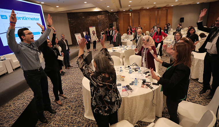 Attendees of the 2018 Jordan MEL Conference in a session